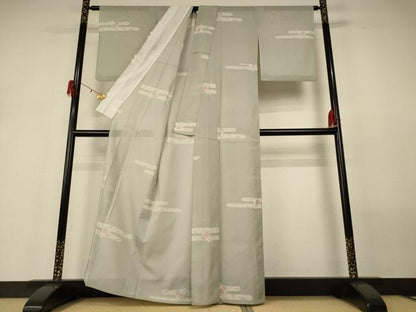 平和屋着物＊夏物 小紋 絽 霞花文 正絹 逸品 AABH2529jd