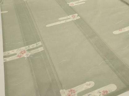 平和屋着物＊夏物 小紋 絽 霞花文 正絹 逸品 AABH2529jd