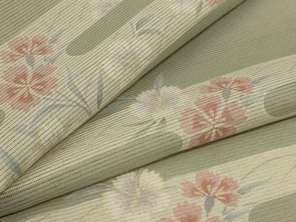 平和屋着物＊夏物 小紋 絽 霞花文 正絹 逸品 AABH2529jd