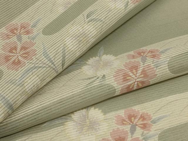 平和屋着物＊夏物 小紋 絽 霞花文 正絹 逸品 AABH2529jd
