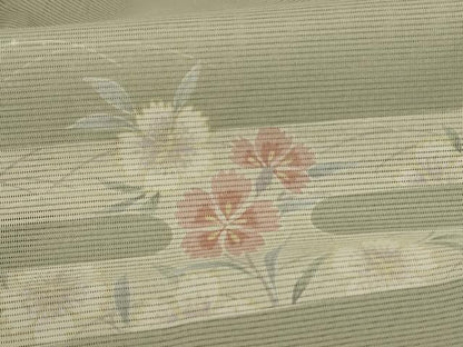 平和屋着物＊夏物 小紋 絽 霞花文 正絹 逸品 AABH2529jd