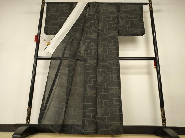 平和屋着物＊夏物 小紋 紗 舞蝶文 洗える着物 AABH2532jd
