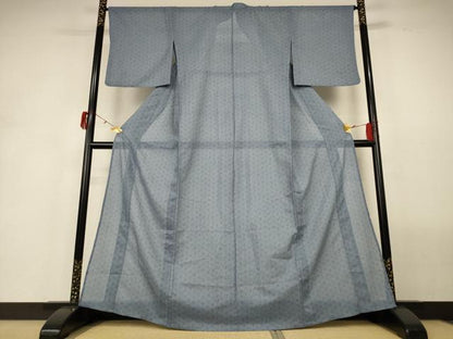 平和屋着物＊夏物 江戸小紋 絽 麻の葉文様 洗える着物 AABH2538jd