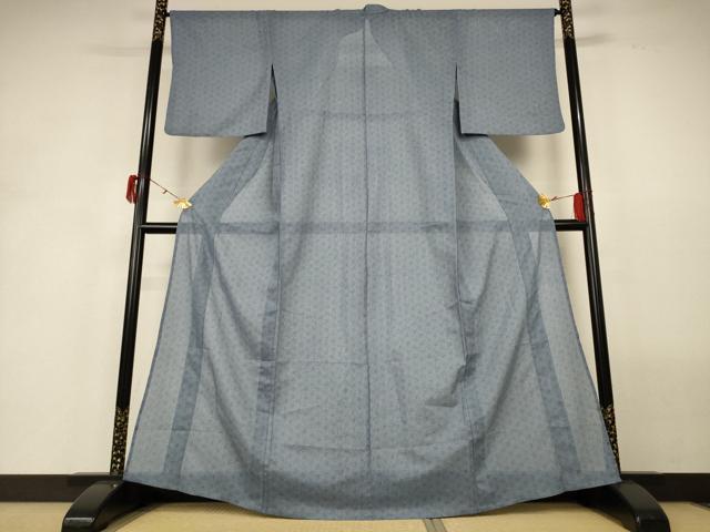 平和屋着物＊夏物 江戸小紋 絽 麻の葉文様 洗える着物 AABH2538jd