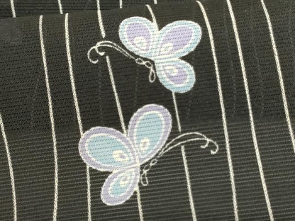 平和屋着物＊夏物 小紋 絽 舞蝶文 洗える着物 AABH2539jd