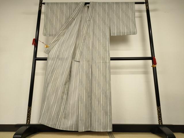平和屋着物＊夏物 小紋 絽 変わり縞 洗える着物 AABH2540jd
