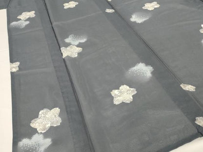 平和屋着物＊夏物　小紋　絽　舞桜文　洗える着物　AABH2542jd