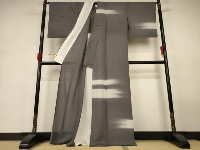 平和屋着物＊夏物 訪問着 絽 駒刺繍 笹竹文 暈し染め 高島屋扱い 正絹 逸品 AABH2544jd