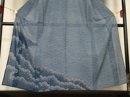 平和屋着物＊夏物 訪問着 絽 雲取り舞花文 正絹 逸品 AABH2545jd
