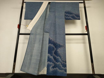 平和屋着物＊夏物 訪問着 絽 雲取り舞花文 正絹 逸品 AABH2545jd
