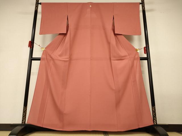 平和屋着物＊夏物 色無地 絽 珊瑚朱色 正絹 逸品 未使用 AABH2546jd
