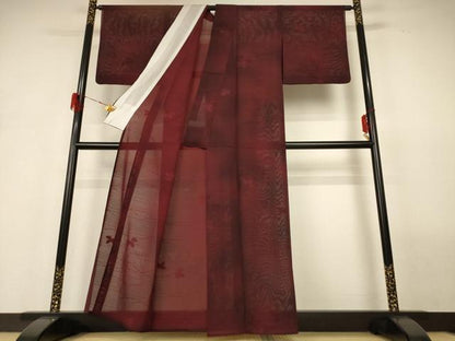 平和屋着物＊夏物 小紋 絽 萩文 AABH2548jd