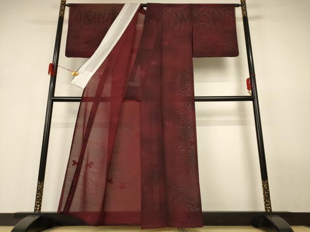 平和屋着物＊夏物 小紋 絽 萩文 AABH2548jd
