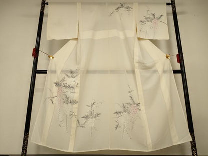 平和屋着物＊夏物 訪問着 絽 手描き 草花文 正絹 逸品 AABH2551jd