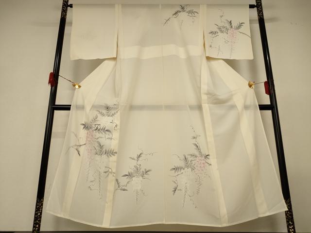 平和屋着物＊夏物 訪問着 絽 手描き 草花文 正絹 逸品 AABH2551jd