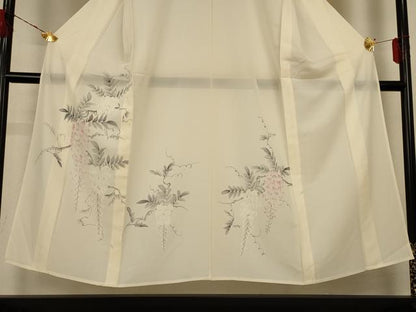 平和屋着物＊夏物 訪問着 絽 手描き 草花文 正絹 逸品 AABH2551jd
