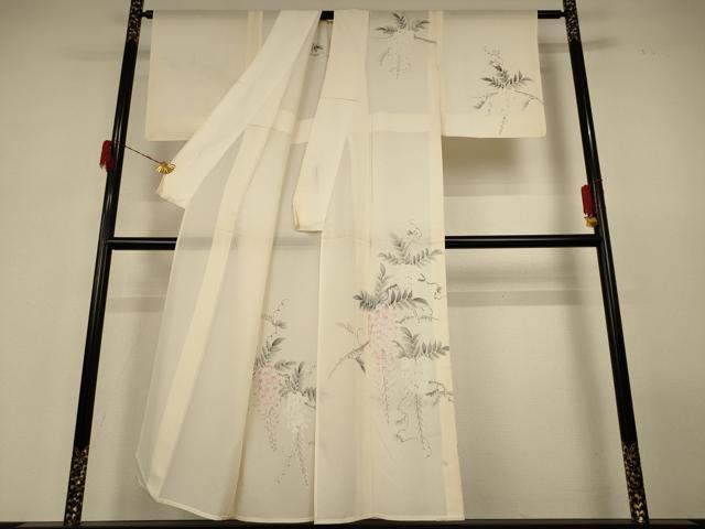 平和屋着物＊夏物 訪問着 絽 手描き 草花文 正絹 逸品 AABH2551jd