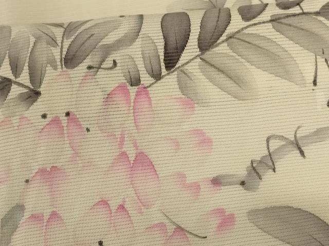 平和屋着物＊夏物 訪問着 絽 手描き 草花文 正絹 逸品 AABH2551jd