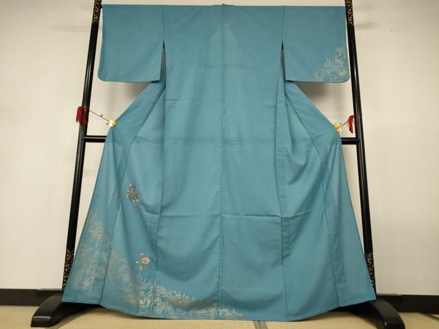 平和屋着物＊夏物 訪問着 絽 刺繍 辻が花 金彩 洗える着物 AABH2556jd