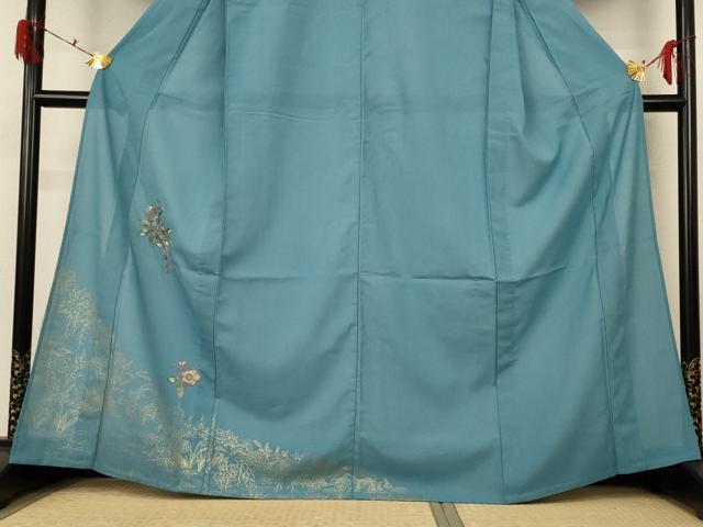 平和屋着物＊夏物 訪問着 絽 刺繍 辻が花 金彩 洗える着物 AABH2556jd