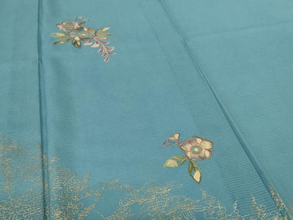 平和屋着物＊夏物 訪問着 絽 刺繍 辻が花 金彩 洗える着物 AABH2556jd