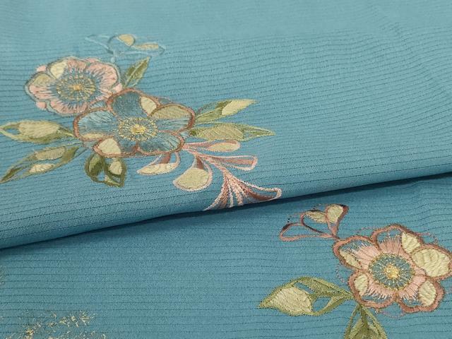 平和屋着物＊夏物 訪問着 絽 刺繍 辻が花 金彩 洗える着物 AABH2556jd
