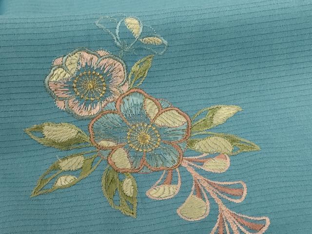 平和屋着物＊夏物 訪問着 絽 刺繍 辻が花 金彩 洗える着物 AABH2556jd