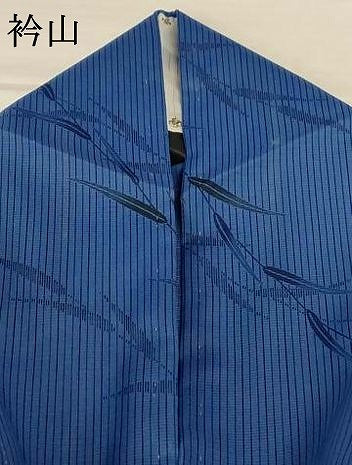 平和屋着物＊夏物 小紋 絽 枝葉文 洗える着物 AABH2559jd
