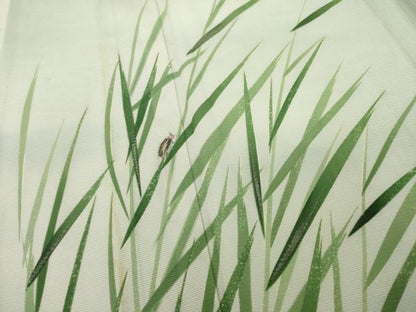 平和屋着物＊夏物　訪問着　絽　ホタル　銀彩　正絹　逸品　AABH2562ck