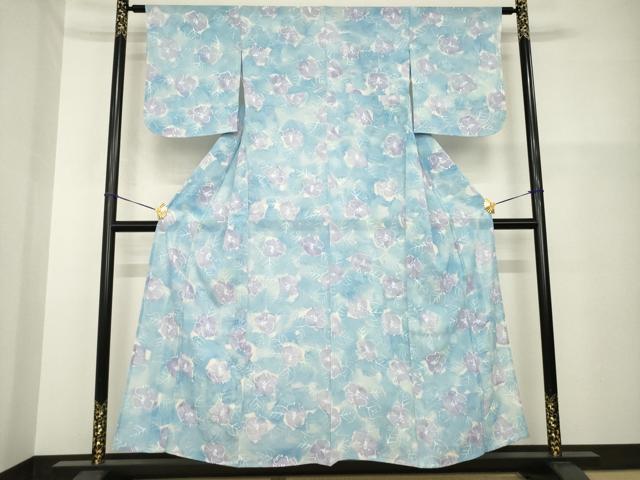 平和屋着物＊夏物 小紋 絽 舞花文 正絹 逸品 AABH2563ck