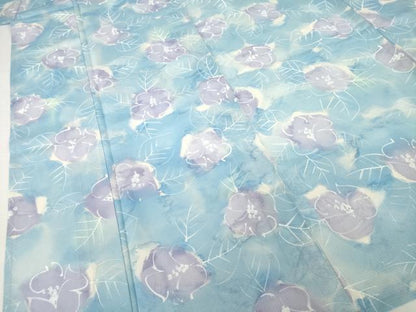 平和屋着物＊夏物 小紋 絽 舞花文 正絹 逸品 AABH2563ck