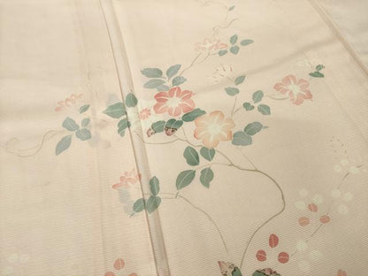 平和屋着物＊夏物 訪問着 絽 友禅 草花文 暈し染め 正絹 逸品 AABH2565ck