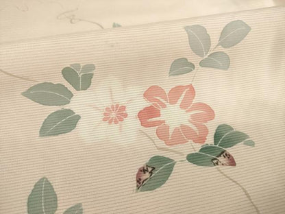 平和屋着物＊夏物 訪問着 絽 友禅 草花文 暈し染め 正絹 逸品 AABH2565ck
