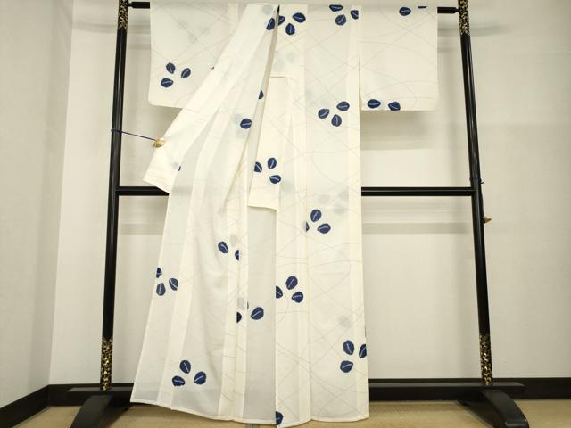 平和屋着物＊夏物 小紋 絽 絞り 舞葉文 正絹 逸品 AABH2570ck