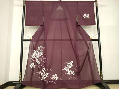 平和屋着物＊夏物 訪問着 絽 芝花文 さんび謹製 洗える着物 AABH2577ck