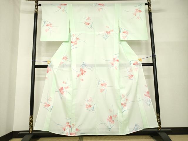 平和屋着物＊夏物 訪問着 絽 草花文 洗える着物 AABH2578ck