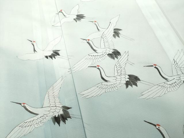 平和屋着物＊夏物　訪問着　絽　飛鶴文　暈し染め　洗える着物　AABH2580ck