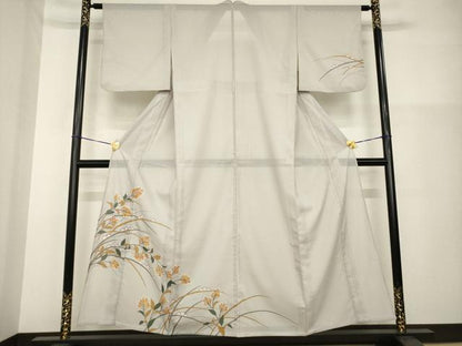 平和屋着物＊夏物 訪問着 絽 草花文 銀彩 洗える着物 AABH2582ck