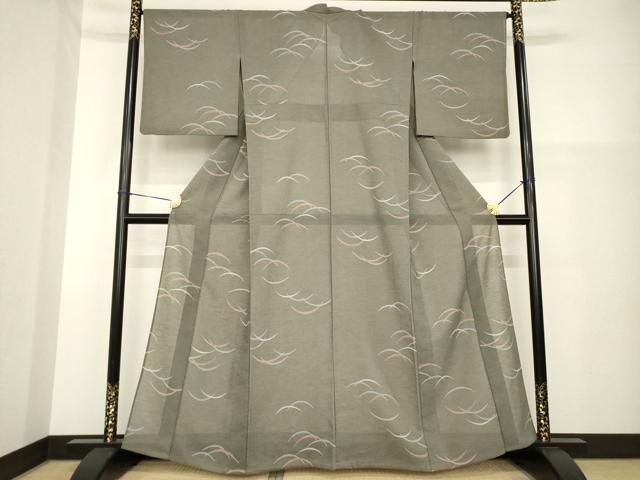 平和屋着物＊夏物 小紋 芝 洗える着物 AABH2583ck