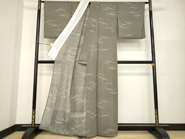 平和屋着物＊夏物 小紋 芝 洗える着物 AABH2583ck