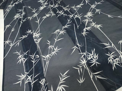 平和屋着物＊夏物 小紋 絽 笹竹文 洗える着物 AABH2584ck