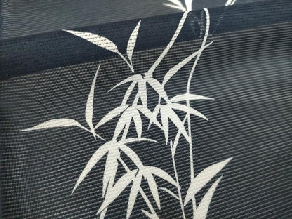 平和屋着物＊夏物 小紋 絽 笹竹文 洗える着物 AABH2584ck