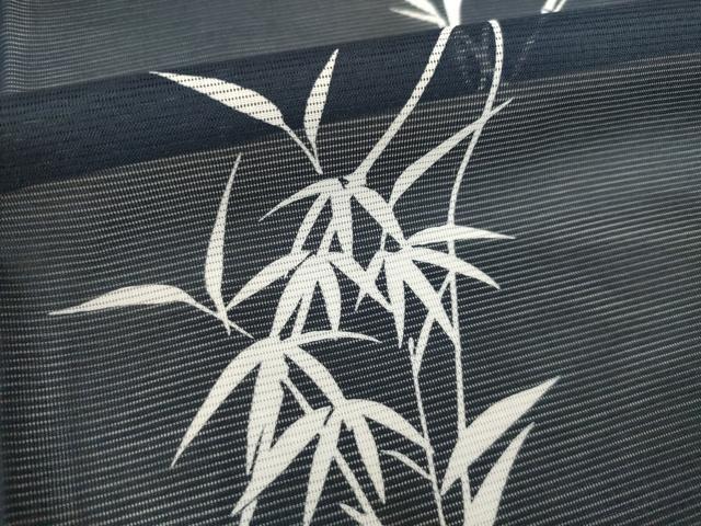 平和屋着物＊夏物 小紋 絽 笹竹文 洗える着物 AABH2584ck