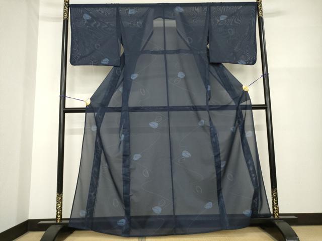 平和屋着物＊夏物 小紋 絽 草履 洗える着物 AABH2591ck