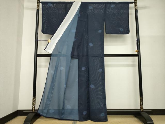 平和屋着物＊夏物 小紋 絽 草履 洗える着物 AABH2591ck