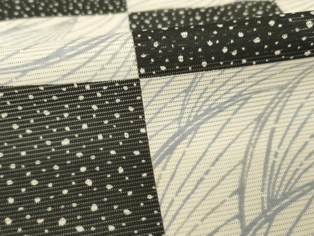 平和屋着物＊夏物 小紋 絽 市松文 洗える着物 AABH2593ck