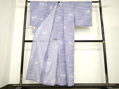 平和屋着物＊夏物 小紋 絽 雪輪芝文 洗える着物 AABH2595ck