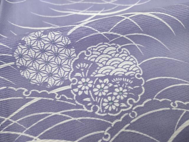 平和屋着物＊夏物 小紋 絽 雪輪芝文 洗える着物 AABH2595ck