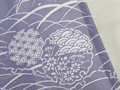 平和屋着物＊夏物 小紋 絽 雪輪芝文 洗える着物 AABH2595ck
