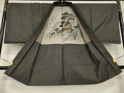 平和屋着物●男性　本場大島紬　アンサンブル　100亀甲　総詰め　正絹　逸品　未使用　AABH2597ck
